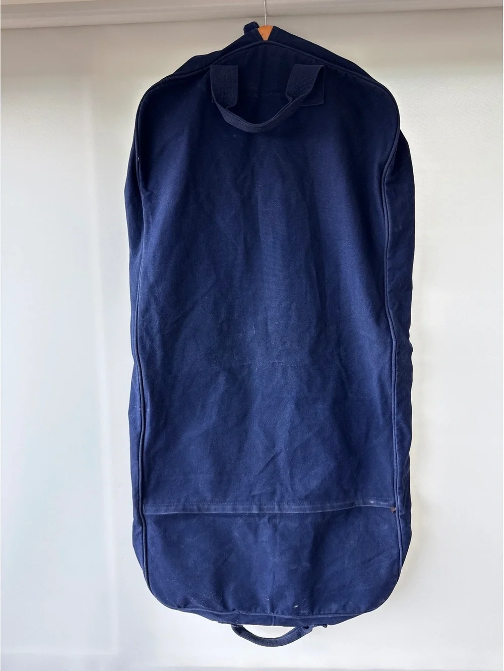 Vintage Lands' End Square Rigger Canvas Garment Bag Navy Travel Suit Carrier